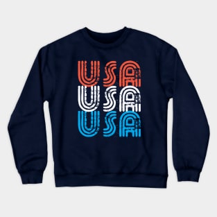 USA USA USA 70s Vintage Red White & Blue Crewneck Sweatshirt